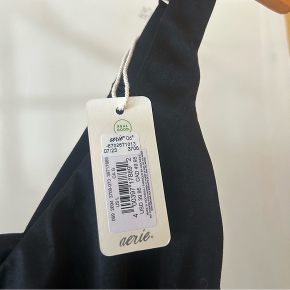 Aerie Smoothez Shine Corset Bra Top Bralette Tank Black NWT Size L - Picture 6 of 9
